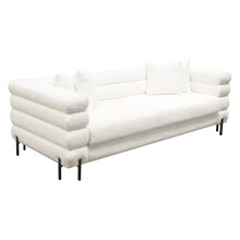 Load image into Gallery viewer, Vox Sofa in Faux White Shearling w/ Black Powder Metal Legs by Diamond Sofa