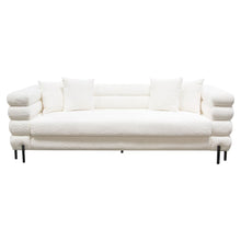 Load image into Gallery viewer, Vox Sofa in Faux White Shearling w/ Black Powder Metal Legs by Diamond Sofa