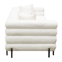 Load image into Gallery viewer, Vox Sofa in Faux White Shearling w/ Black Powder Metal Legs by Diamond Sofa