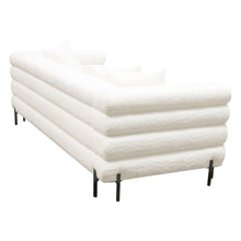 Load image into Gallery viewer, Vox Sofa in Faux White Shearling w/ Black Powder Metal Legs by Diamond Sofa
