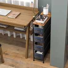 Load image into Gallery viewer, Vertical Narrow Dresser with 4 Removable Fabric Drawers-Rustic Brown