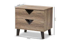 Load image into Gallery viewer, Baxton Studio Swanson Modern and Contemporary Light Brown Wood 2-Drawer Nightstand