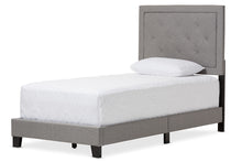 Load image into Gallery viewer, Baxton Studio Paris Modern and Contemporary Grey Fabric Upholstered Twin Size Tufting Bed