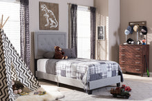 Load image into Gallery viewer, Baxton Studio Paris Modern and Contemporary Grey Fabric Upholstered Twin Size Tufting Bed