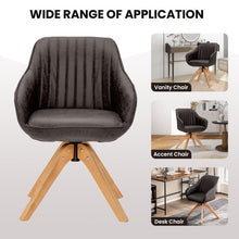 Load image into Gallery viewer, Modern Leathaire Set of 2 Swivel Accent Chair with Beech Wood Legs-Brown