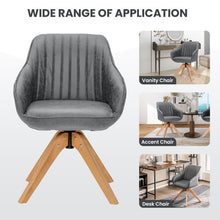Load image into Gallery viewer, Modern Leathaire Set of 2 Swivel Accent Chair with Beech Wood Legs-Gray