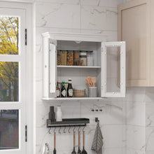 Load image into Gallery viewer, Wall Mounted Door Cabinet with 3-Level Adjustable Shelf-White