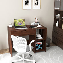 Load image into Gallery viewer, Lift Top Modern Computer Desk with 2 Hidden Compartments and 2 Open Storage Shelves-Walnut