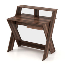 Load image into Gallery viewer, Small Computer Desk with Storage Drawer-Walnut