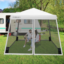 Load image into Gallery viewer, 10 x 10 Feet Pop Up Canopy with with Mesh Sidewalls and Roller Bag-White