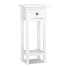 Load image into Gallery viewer, 2 Tier Slim Nightstand Bedside Table with Drawer Shelf-White
