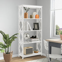 Load image into Gallery viewer, 5-Tier Modern Freestanding Bookcase with Open Shelves-White
