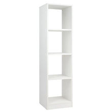 Load image into Gallery viewer, 5 Tiers 4-Cube Narrow Bookshelf with 4 Anti-Tipping Kits-White