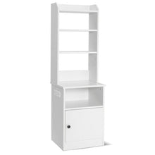 Load image into Gallery viewer, 6-Tier Bookshelf with Charging Station and Cabinet-White