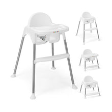 Load image into Gallery viewer, 4-in-1 Convertible Baby High Chair with Removable Double Tray-White