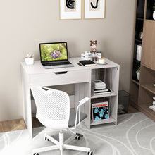 Load image into Gallery viewer, Lift Top Modern Computer Desk with 2 Hidden Compartments and 2 Open Storage Shelves-White