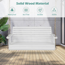 Load image into Gallery viewer, 2-Person Wooden Porch Swing with Hanging Chains for Garden Yard-White