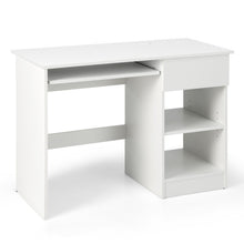 Load image into Gallery viewer, Wooden Computer Desk with CPU Stand-White