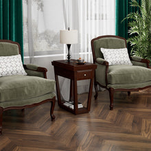 Load image into Gallery viewer, 2-Tier Rubber Wood Classic End Table with Drawer and Shelf