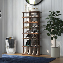 Load image into Gallery viewer, 7 Tiers Vertical Shoe Rack for Front Door-Rustic Brown