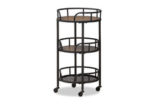 Load image into Gallery viewer, Baxton Studio Bristol Rustic Industrial Style Metal and Wood Mobile Serving Cart