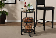 Load image into Gallery viewer, Baxton Studio Bristol Rustic Industrial Style Metal and Wood Mobile Serving Cart