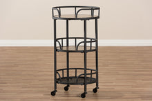 Load image into Gallery viewer, Baxton Studio Bristol Rustic Industrial Style Metal and Wood Mobile Serving Cart
