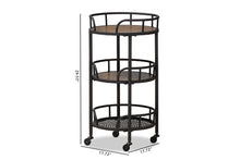 Load image into Gallery viewer, Baxton Studio Bristol Rustic Industrial Style Metal and Wood Mobile Serving Cart