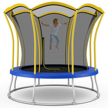 Load image into Gallery viewer, 8 Feet Outdoor Unique Flower Shape Trampoline with Enclosure Net-Yellow