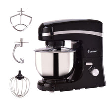 Load image into Gallery viewer, 800 W 5.3 Quart Electric Food Stand Mixer with Stainless Steel Bowl-Black