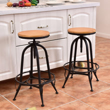Load image into Gallery viewer, Set of 2 Adjustable Vintage Bar Stools