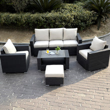 Load image into Gallery viewer, 7 pcs Wicker Rattan Sofa Cushioned Set
