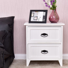 Load image into Gallery viewer, Nightstand End Side Table 2 Drawers Storage Wood Bedroom-White