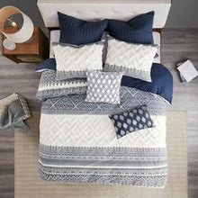 Load image into Gallery viewer, INK+IVY Mila 100% Cotton Printed Comforter Set W/ Chenille II10-1062 By Olliix