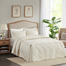 Load image into Gallery viewer, Madison Park Quebec 100% Polyester Fitted Bedspread - King - Cream MP13-6477 By Olliix