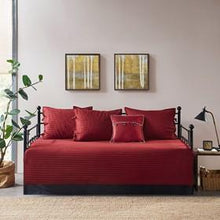 Load image into Gallery viewer, Madison Park Ridge 100% Polyester Herringbone Printed 6 Piece Reversible Daybed Cover Set MP13-6465 By Olliix