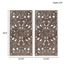 Load image into Gallery viewer, Botanical Panel Carved Wall 2 Piece Set - MP95B-0263