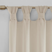 Load image into Gallery viewer, Madison Park Rosette 100% Polyester Floral Embellished Cuff Tab Top Solid Window Panel MP40-6831 By Olliix