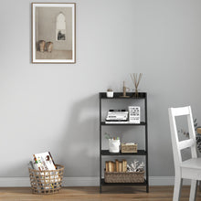 Load image into Gallery viewer, 4-Tier Ladder Shelf with Solid Frame and Anti-toppling Device-Black