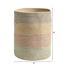Load image into Gallery viewer, 12" Handmade Natural Cotton Multicolored Woven Planter