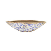 Load image into Gallery viewer, 13" Tuscan Ceramic Blue Scroll Decorative Bowl