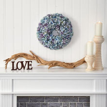 Load image into Gallery viewer, 16" Hydrangea Artificial Wreath