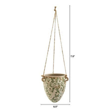 Load image into Gallery viewer, 2'Tuscan Hanging Ceramic Scroll Planter