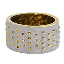 Load image into Gallery viewer, 6.75" Regal Stone Hobnail Planter with Gold Accents