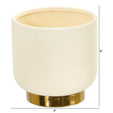 Load image into Gallery viewer, 8" Elegance Ceramic Planter with Gold Accents