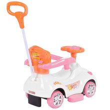 Load image into Gallery viewer, 3 in 1 Kids Riding Push Sliding Swinging Car w/ Handle-White