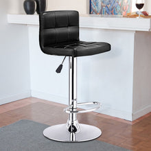 Load image into Gallery viewer, 1 PC Bar Stool Swivel Adjustable PU Leather Barstools Bistro Pub Chair-Black