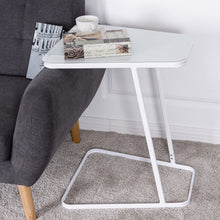 Load image into Gallery viewer, Modern C Shape Glass Steel Accent End Table-White
