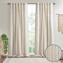 Load image into Gallery viewer, Imani Cotton Printed Window Panel With Chenille Stripe And Lining II40-1180 By Olliix