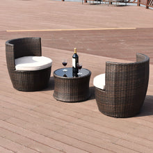 Load image into Gallery viewer, 3 pcs Patio Rattan Stackable Furniture Set